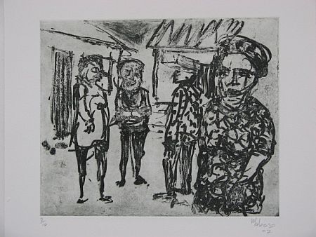Click the image for a view of: Dumisani Mabaso. Untitled (dress). 2009. Etching. 455X475mm